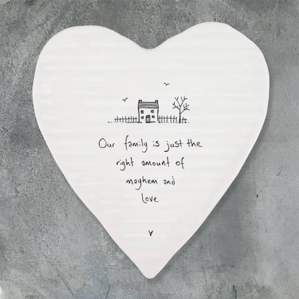 East of India Mayhem & Love Porcelain Heart Coaster