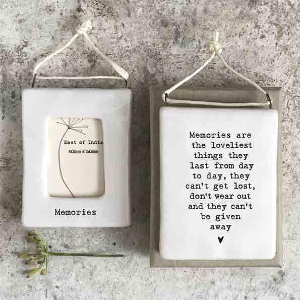 East of India 'Memories' Porcelain Hanging Frame