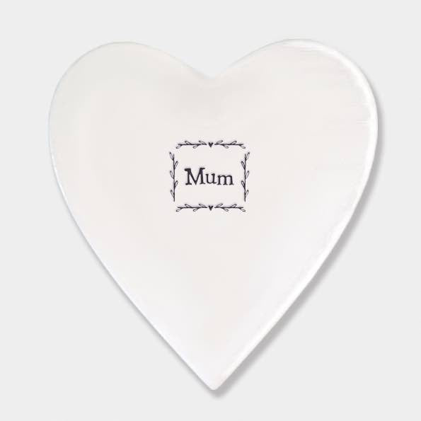 East of India Mum Porcelain Heart Coaster 2
