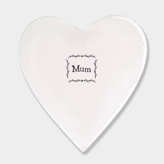 East of India Mum Porcelain Heart Coaster 2