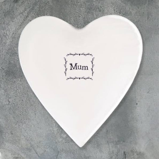 East of India Mum Porcelain Heart Coaster