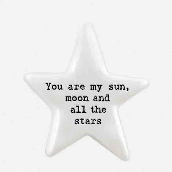 East of India 'My Sun, Moon and Stars' Porcelain Star Token