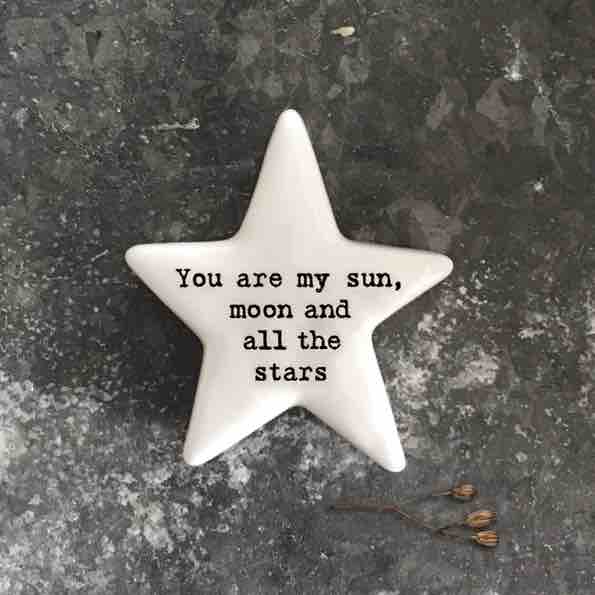 East of India 'My Sun, Moon and Stars' Porcelain Star Token
