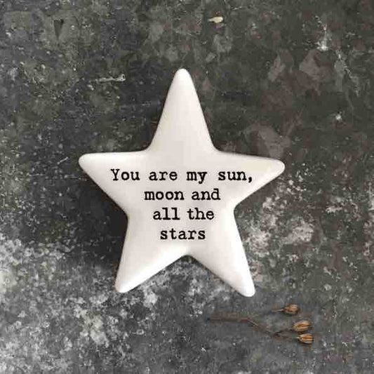 East of India 'My Sun, Moon and Stars' Porcelain Star Token