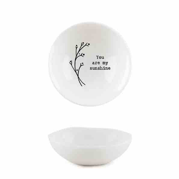 East of India 'My Sunshine' Small Porcelain Bowl