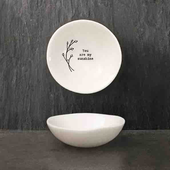 East of India 'My Sunshine' Small Porcelain Bowl