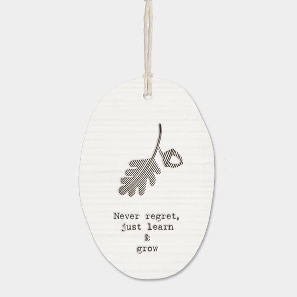 East of India Never Regret Porcelain Oval White
