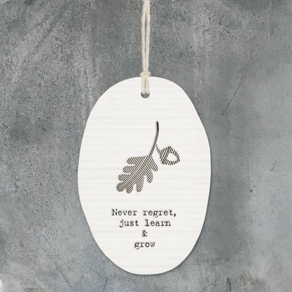 East of India Never Regret Porcelain Oval