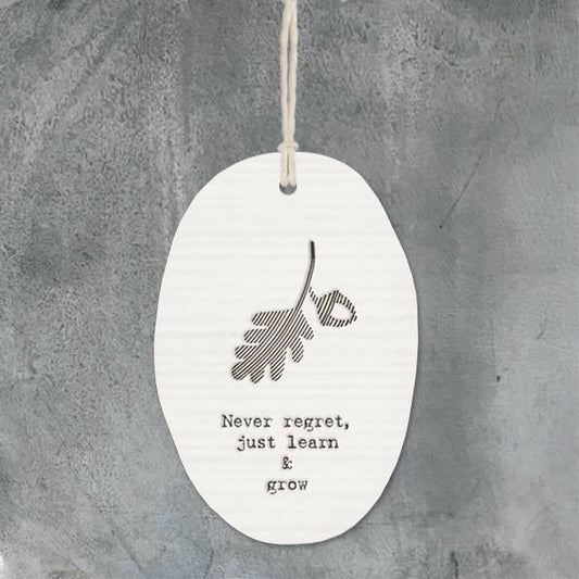 East of India Never Regret Porcelain Oval