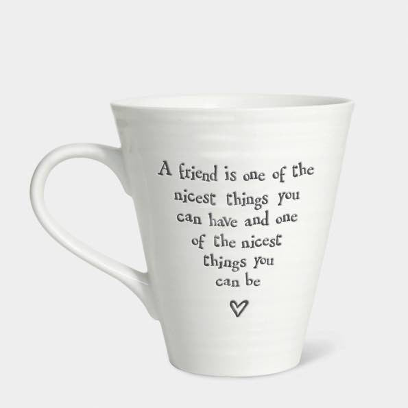 East of India Nicest Friend Porcelain Mug White