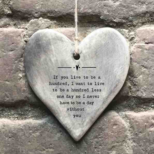 East of India 'One Hundred’ Rustic Hanging Heart