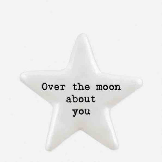 East of India 'Over The Moon' Porcelain Star Token