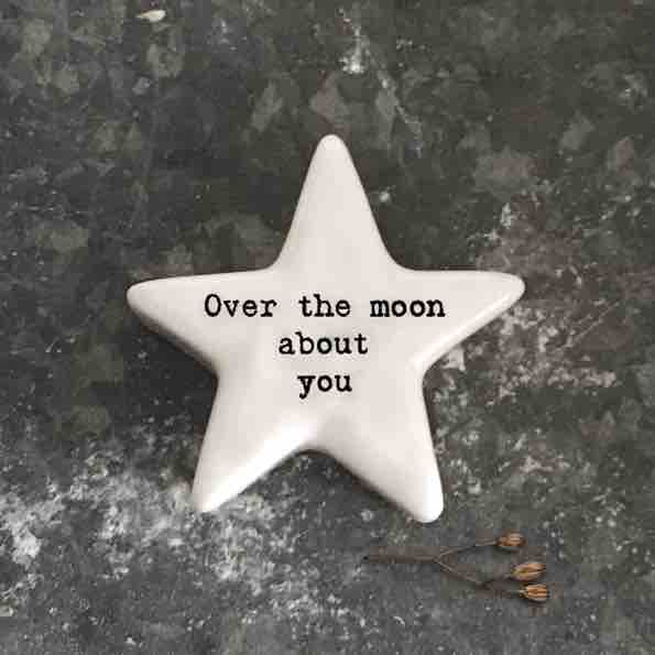 East of India 'Over The Moon' Porcelain Star Token