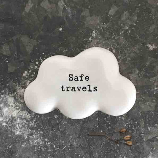 East of India 'Safe Travels' Porcelain Cloud Token