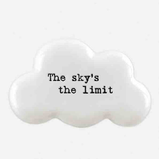 East of India 'Silver Lining' Porcelain Cloud Token