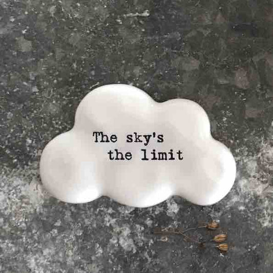 East of India 'Silver Lining' Porcelain Cloud Token