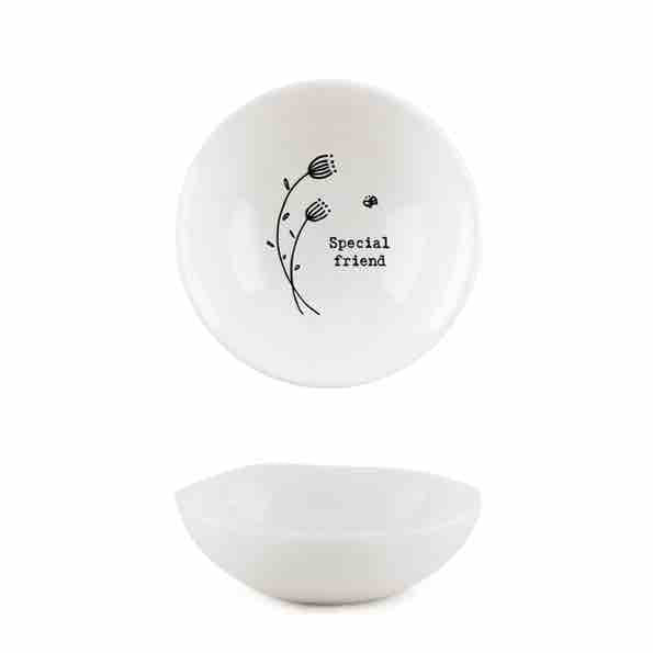 East of India 'Special Friend' Small Porcelain Bowl