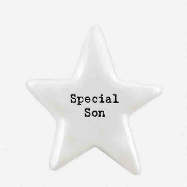 East of India 'Special Son' Porcelain Star Token