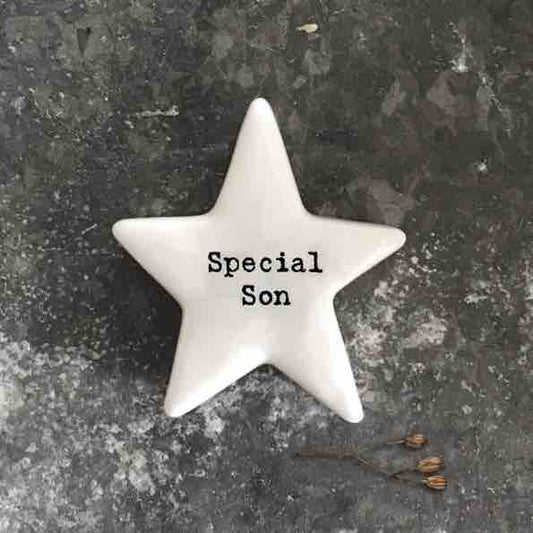 East of India 'Special Son' Porcelain Star Token
