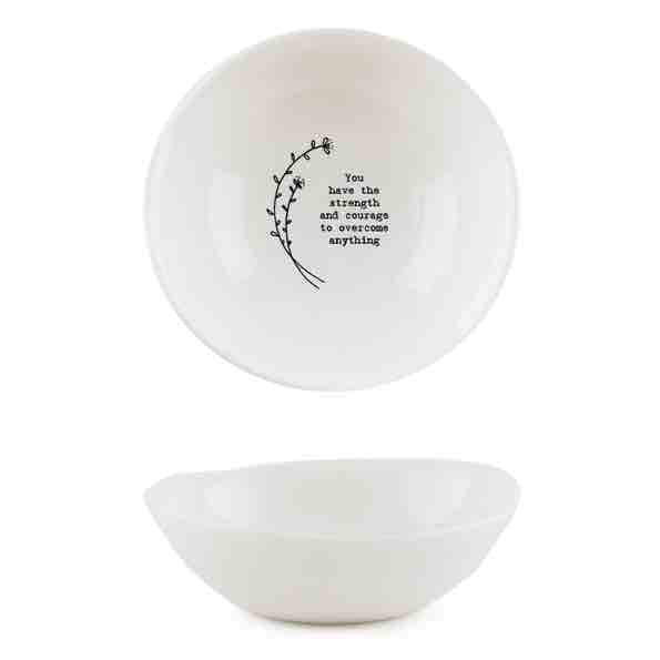 East of India 'Strength and Courage' Medium Hedgerow Bowl White