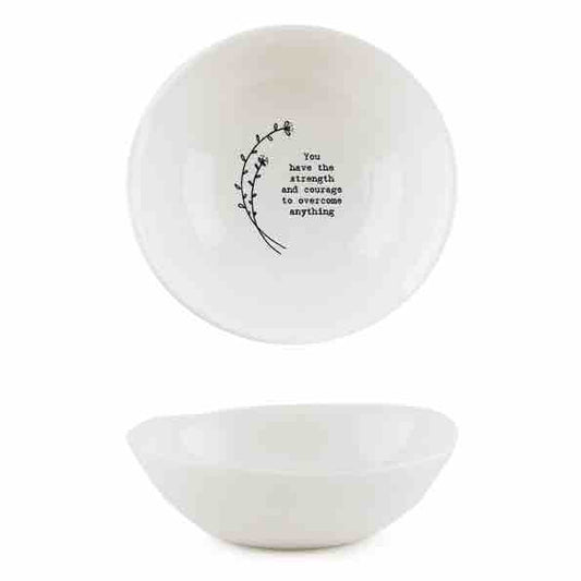East of India 'Strength and Courage' Medium Hedgerow Bowl White