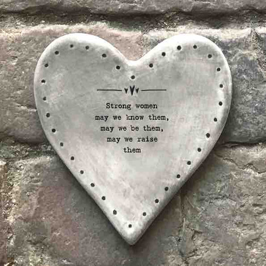 East of India 'Strong Women' Rustic Heart Coaster