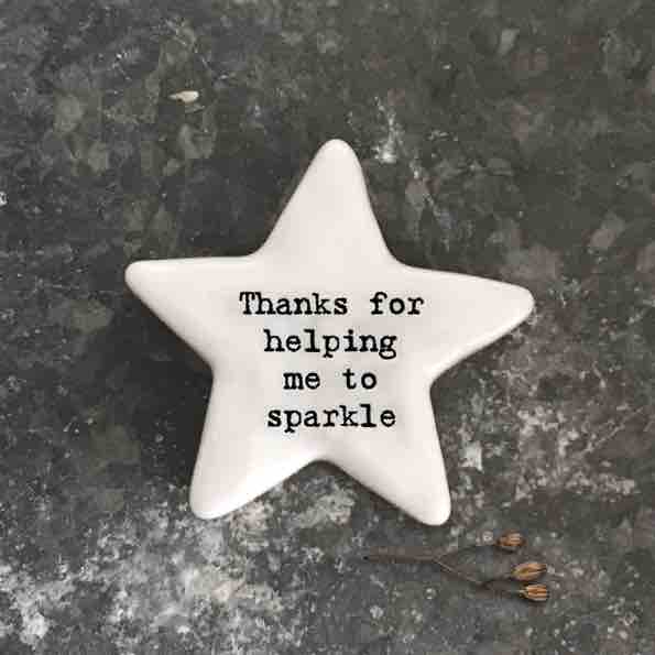 East of India 'Thanks For Helping Me' Porcelain Star Token