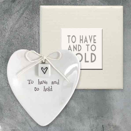 East of India To Have and To Hold Porcelain Ring Dish