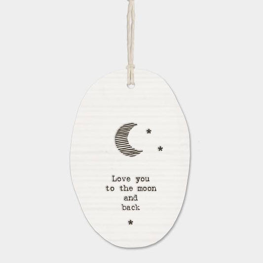 East of India To The Moon Porcelain Oval White