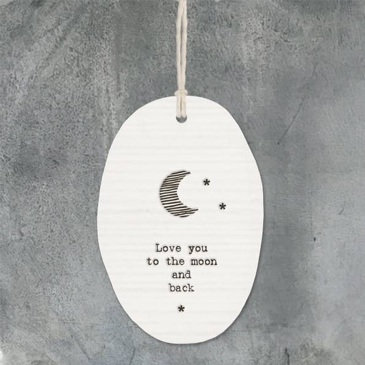 East of India To The Moon Porcelain Oval