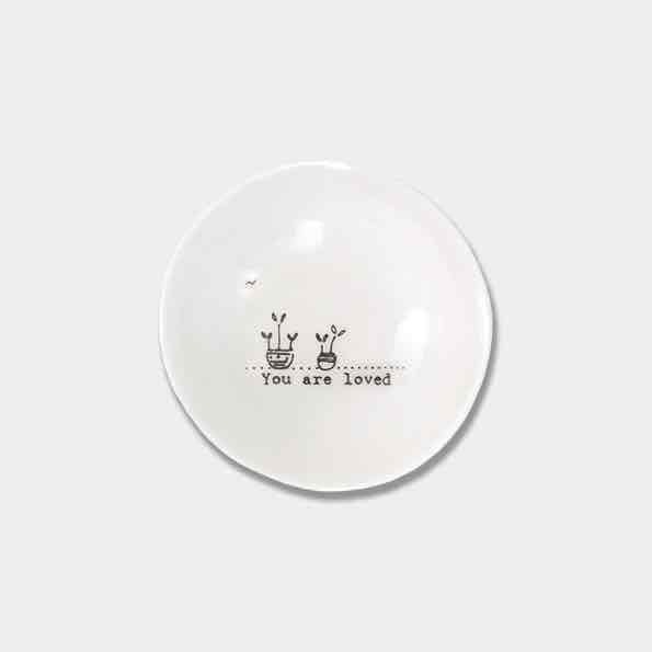 East of India You Are Loved Small Porcelain Bowl Side 2