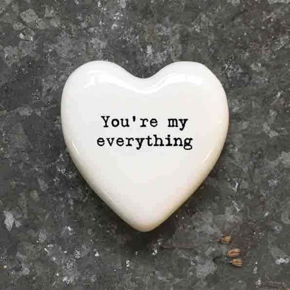 East of India 'You're My Everything' Porcelain Heart Token