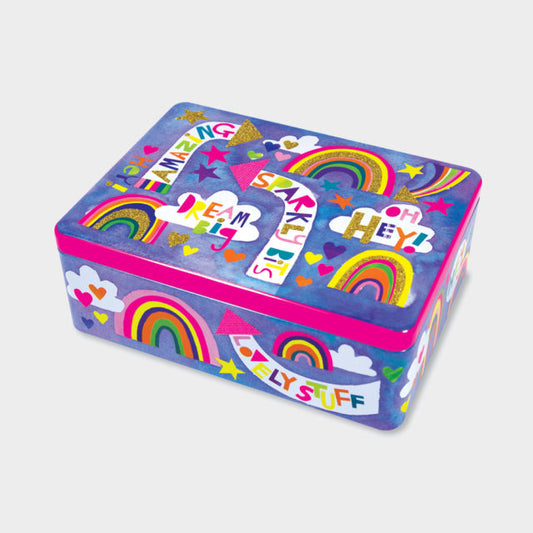 Rectangular Tin – Sparkly Bits/Rainbow