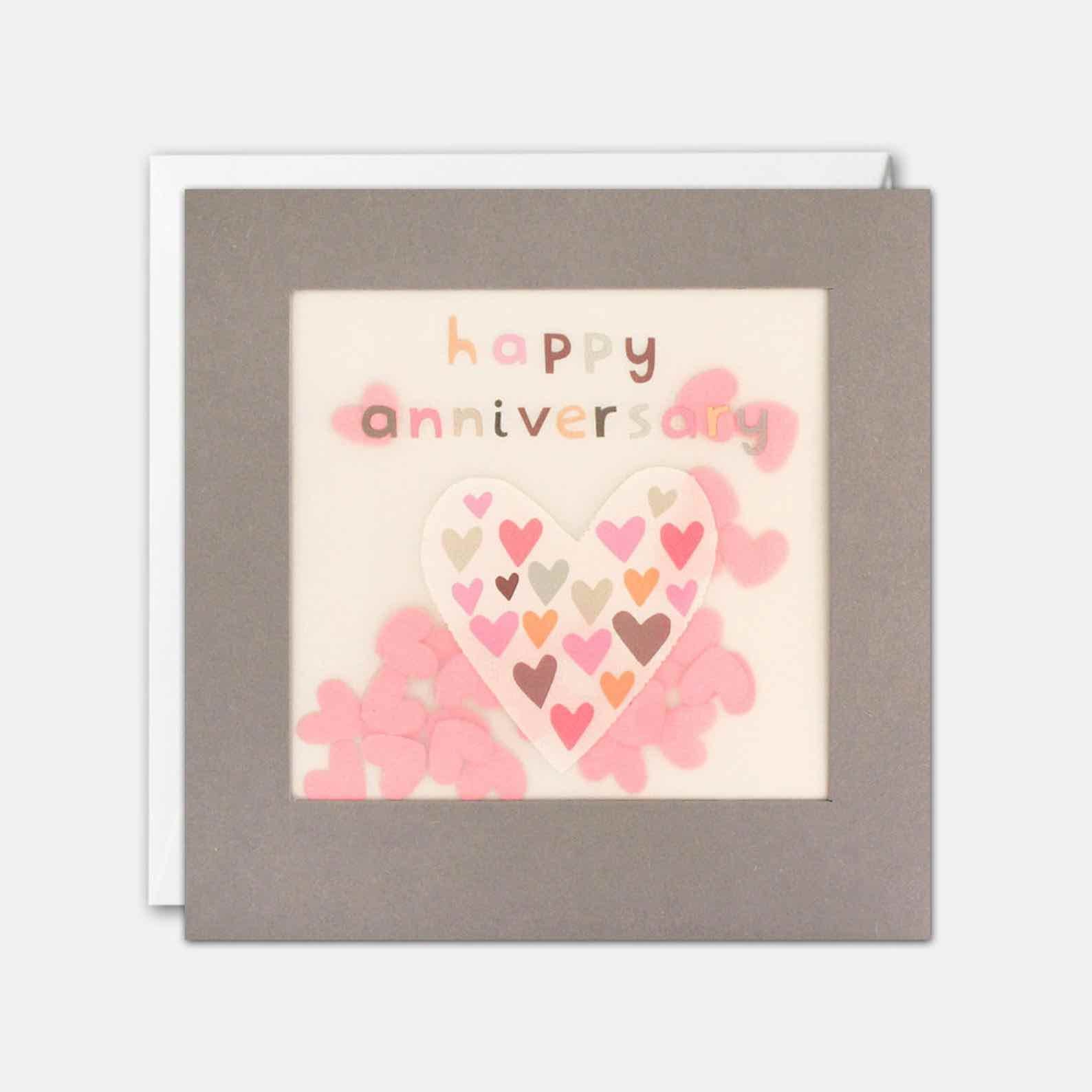 Happy Anniversary Grey Paper Shakies Card