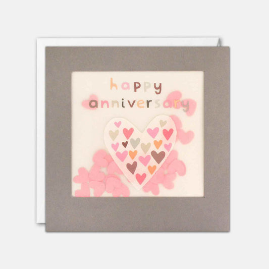 Happy Anniversary Grey Paper Shakies Card