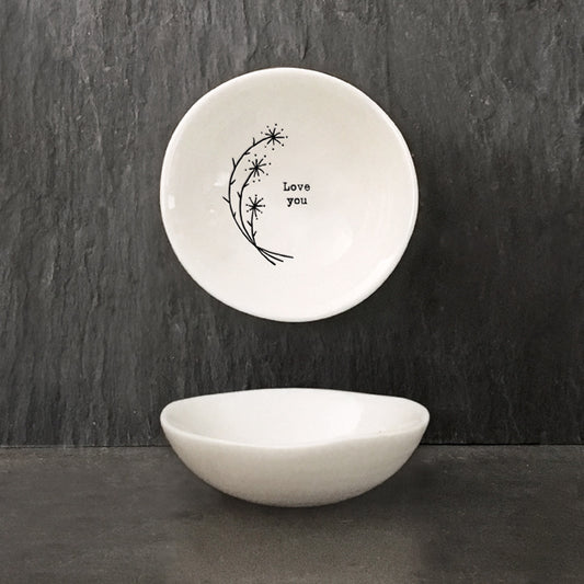 East of India Small Porcelain Bowl - Love You