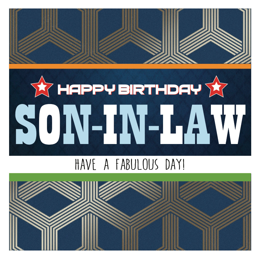 Son In Law Happy Birthday Card