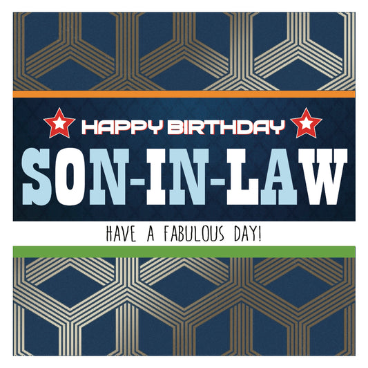 Son In Law Happy Birthday Card