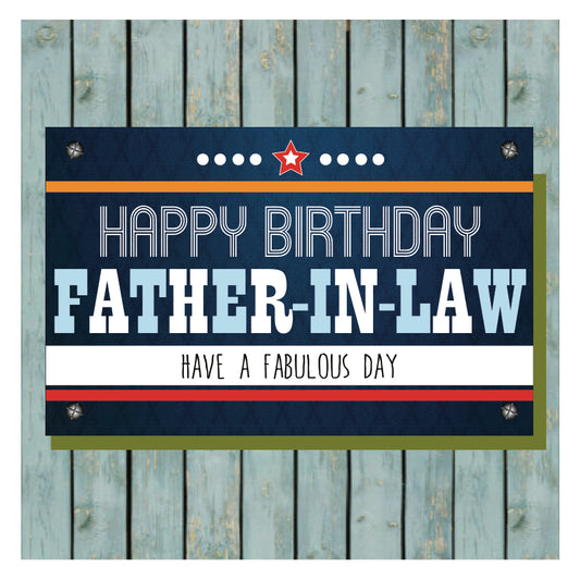 Father In Law Happy Birthday Card