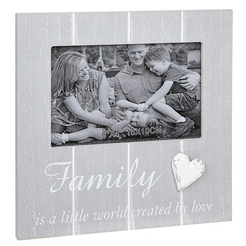 Cool Grey Frame with Heart Family
