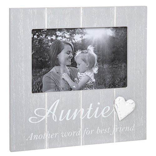 Cool Grey Frame with Heart Auntie