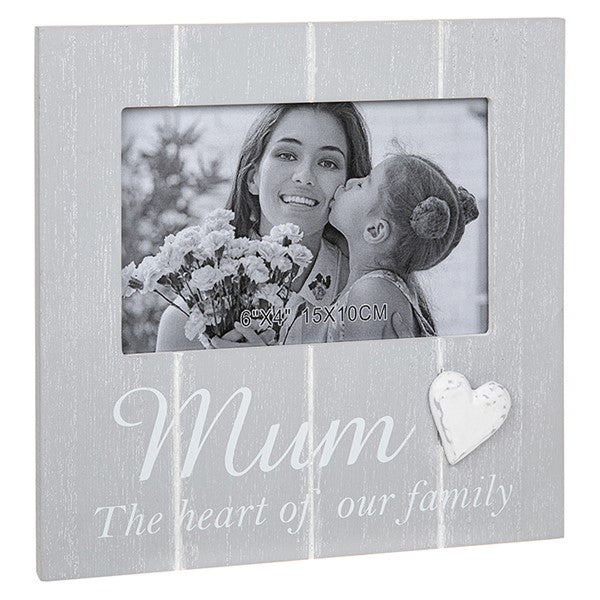 Cool Grey Frame with heart Mum