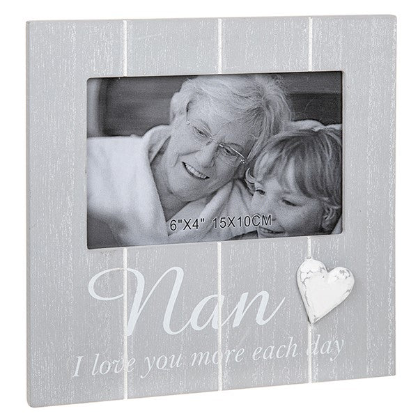 Cool Grey Frame with Heart Nan