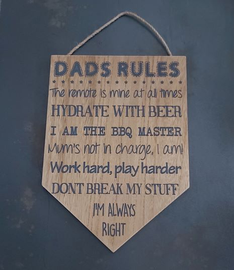 Dads Rules Plaque