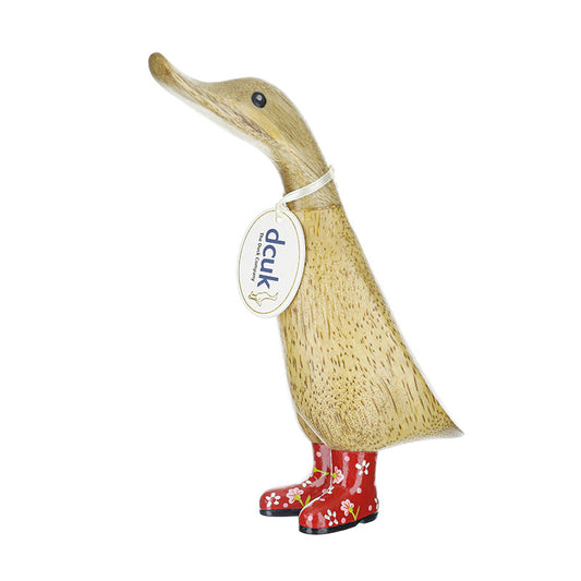 red-floral-natural-welly-duckling