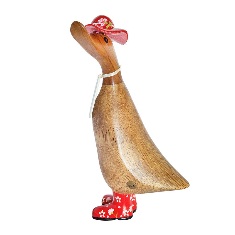 floral-duckling-with-red-hat-and-welly-boots