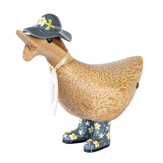 floral-ducky-with-grey-hat-and-welly-boots