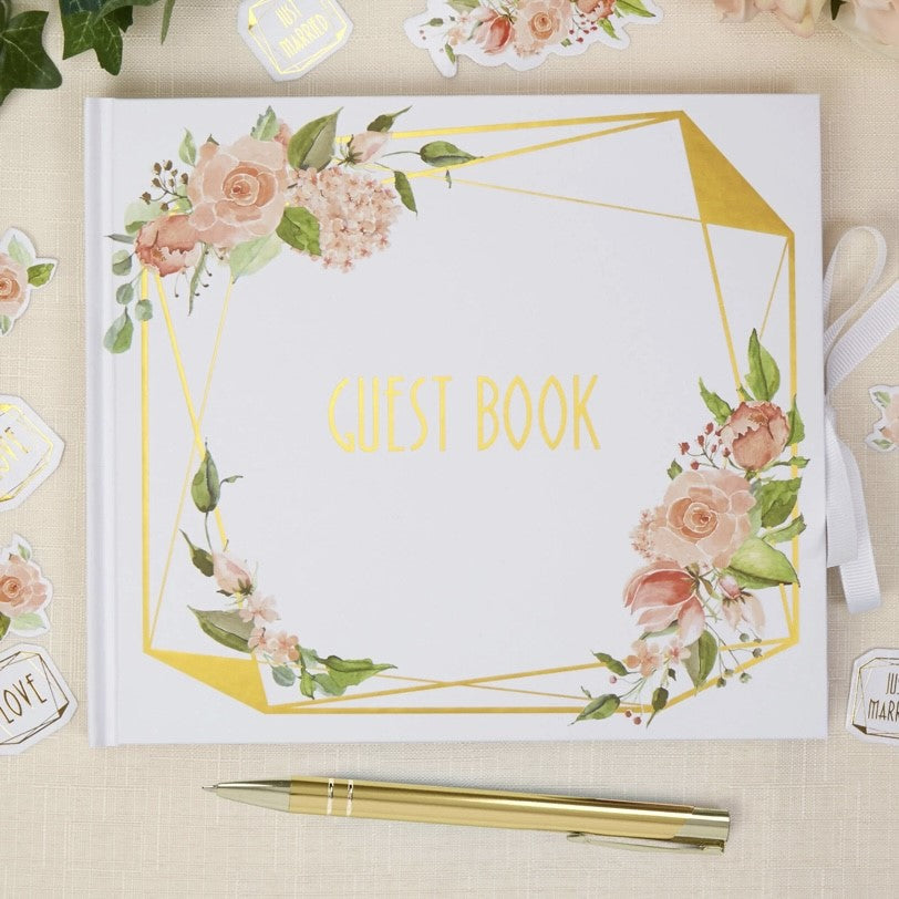 geo-floral-guest-book