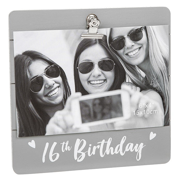 16th Birthday Grey Cutie Clip Photo Frame