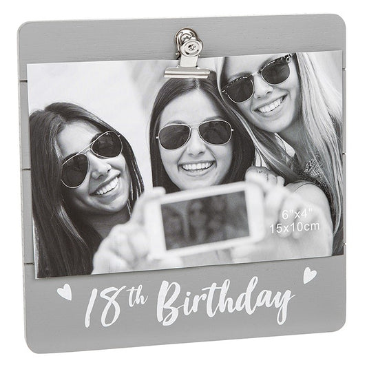 18th Birthday Grey Cutie Clip Photo Frame